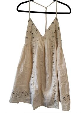 Zara Studded Cotton Mini Dress with Braided Straps